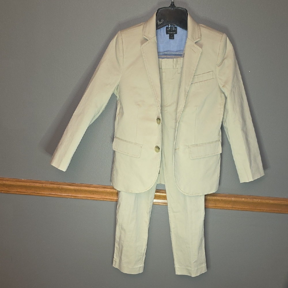 Crewcuts Kids Beige Blazer and Pants Set